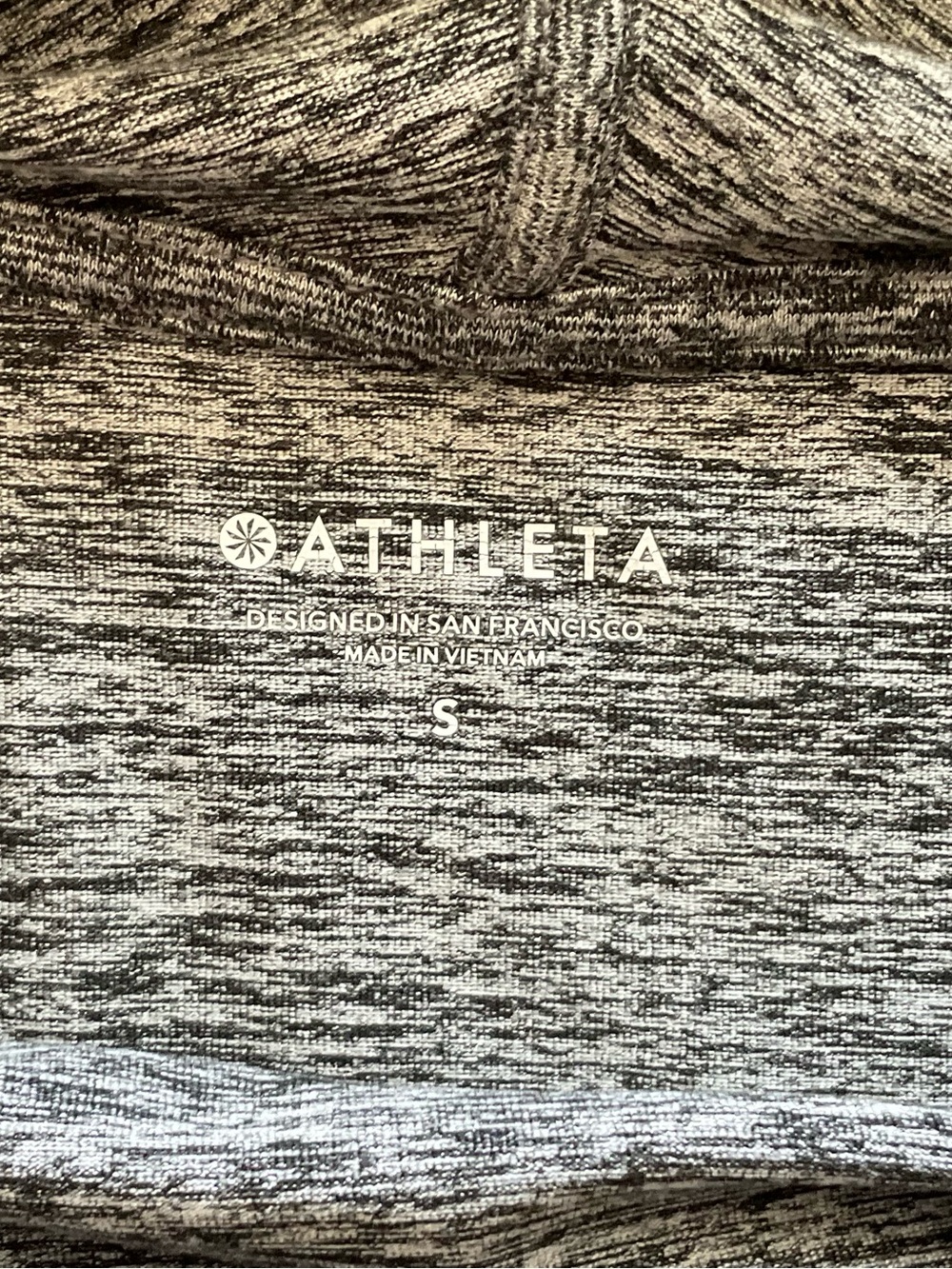 Athleta Black and White Draw String Hooded Pullover Top - Size Small - Picture 4 of 11
